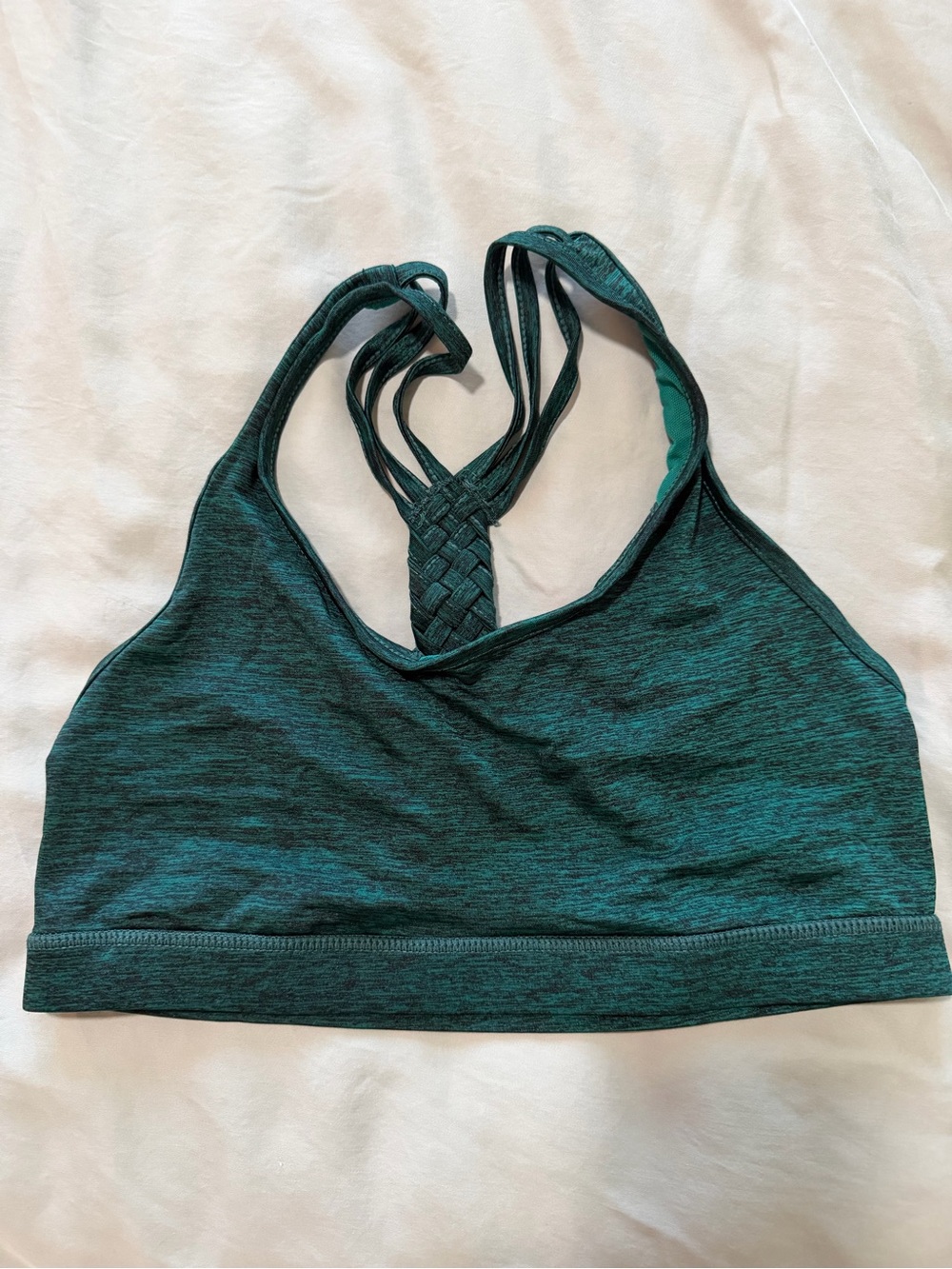 KIAVA Teal Green Strappy Sports Bra with Braided Back